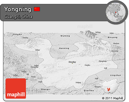 Silver Style Panoramic Map of Yongning