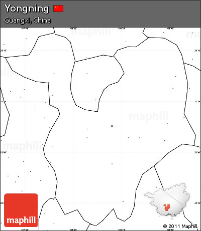 Blank Simple Map of Yongning, no labels
