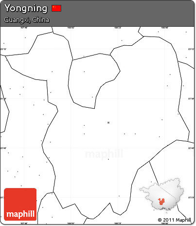 Blank Simple Map of Yongning, no labels