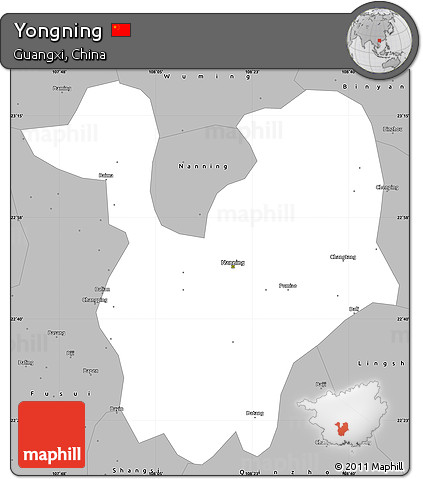 Gray Simple Map of Yongning