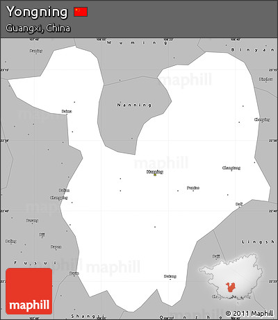 Gray Simple Map of Yongning