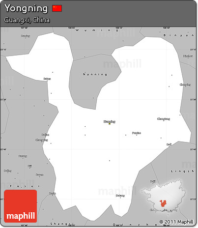 Gray Simple Map of Yongning