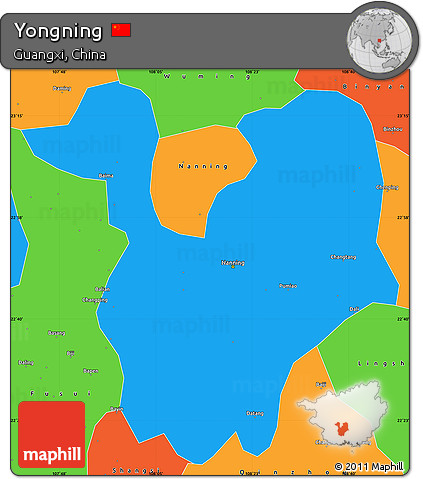 Political Simple Map of Yongning
