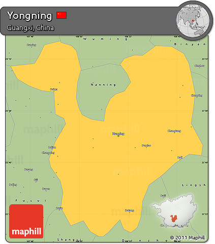 Savanna Style Simple Map of Yongning