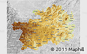 Physical 3D Map of Guizhou, lighten, desaturated