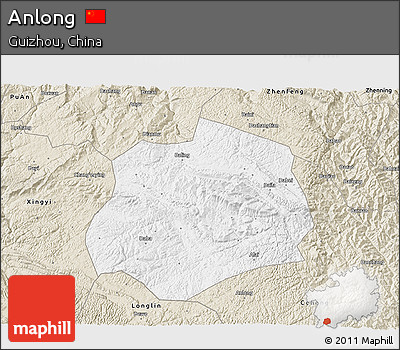 Classic Style 3D Map of Anlong