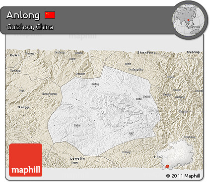 Classic Style 3D Map of Anlong