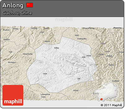 Classic Style 3D Map of Anlong