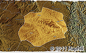 Physical 3D Map of Anlong, darken