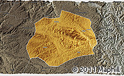 Physical 3D Map of Anlong, darken, semi-desaturated