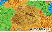 Physical 3D Map of Anlong, political outside