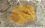 Physical 3D Map of Anlong, semi-desaturated