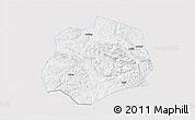 Silver Style 3D Map of Anlong, single color outside