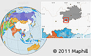 Political Location Map of Anlong, highlighted country, highlighted parent region