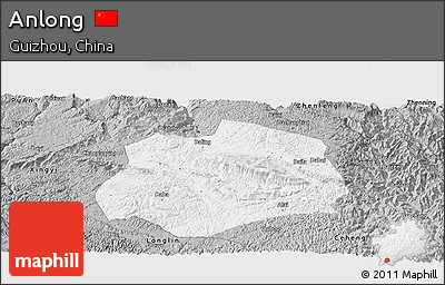 Gray Panoramic Map of Anlong