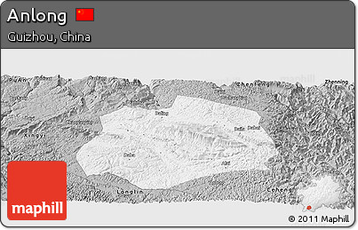 Gray Panoramic Map of Anlong