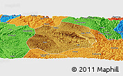 Physical Panoramic Map of Anlong, political outside