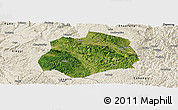 Satellite Panoramic Map of Anlong, shaded relief outside