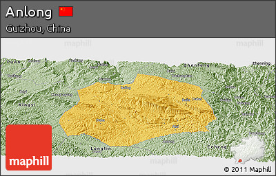 Savanna Style Panoramic Map of Anlong