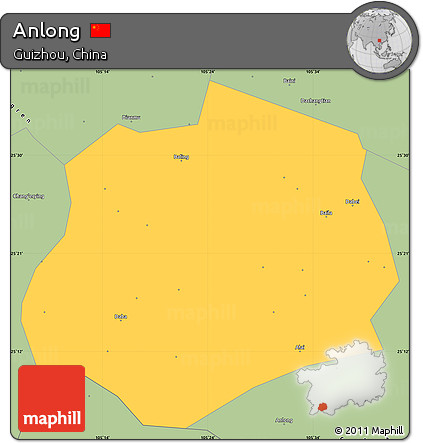 Savanna Style Simple Map of Anlong