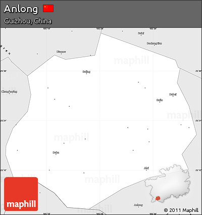 Silver Style Simple Map of Anlong