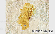 Physical 3D Map of Dushan, lighten