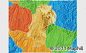 Physical 3D Map of Dushan, political outside