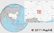 Gray Location Map of Dushan, highlighted country