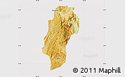 Physical Map of Dushan, cropped outside