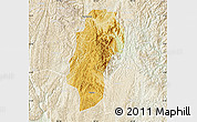 Physical Map of Dushan, lighten
