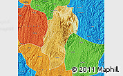 Physical Map of Dushan, political outside