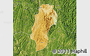 Physical Map of Dushan, satellite outside