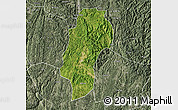 Satellite Map of Dushan, semi-desaturated