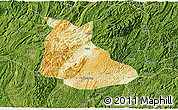 Physical 3D Map of Huangping, satellite outside