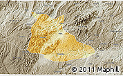 Physical 3D Map of Huangping, semi-desaturated