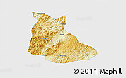 Physical 3D Map of Huangping, single color outside