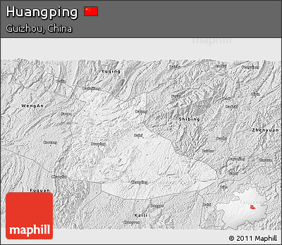 Silver Style 3D Map of Huangping