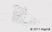 Silver Style 3D Map of Huangping, single color outside