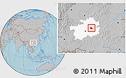 Gray Location Map of Huangping, highlighted parent region, hill shading