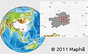 Physical Location Map of Huangping, highlighted country, highlighted parent region