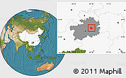 Satellite Location Map of Huangping, highlighted country, highlighted parent region