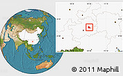Satellite Location Map of Huangping, highlighted country