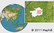 Satellite Location Map of Huangping, highlighted parent region