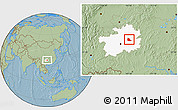 Savanna Style Location Map of Huangping, highlighted parent region, hill shading