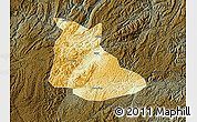 Physical Map of Huangping, darken
