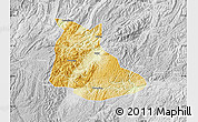 Physical Map of Huangping, lighten, desaturated