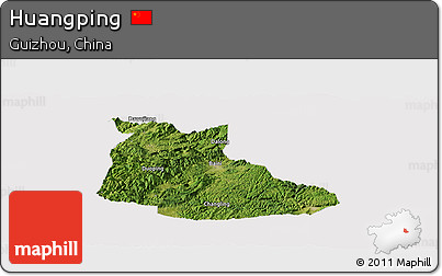 Satellite Panoramic Map of Huangping, cropped outside