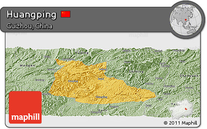 Savanna Style Panoramic Map of Huangping
