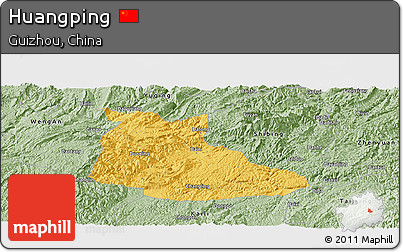 Savanna Style Panoramic Map of Huangping