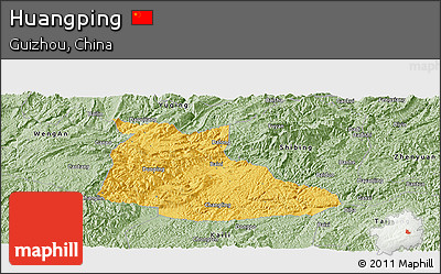 Savanna Style Panoramic Map of Huangping